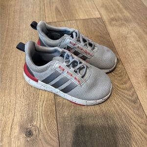 Adidas Kids Gray and Red Sneakers
